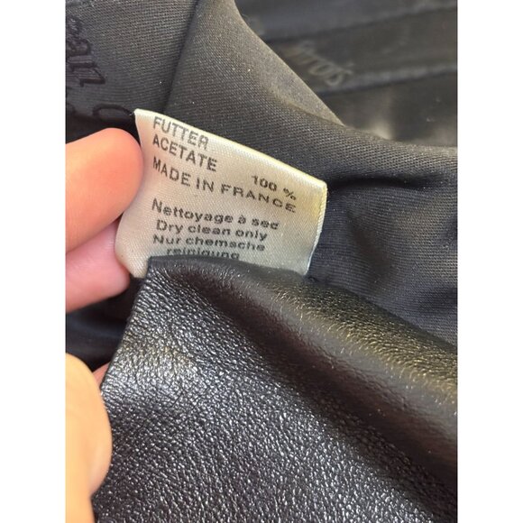 Jean Claude Jitrois Sheer White & Black Leather Accent Blouse M - Picture 9 of 9